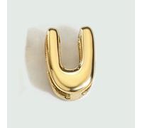 YFSHC Ciondolo a forma di lettera in acciaio inossidabile lucidato, mini 3D, per la creazione di gioielli fai da te con collana e bracciale - XP46998 - Colore oro U