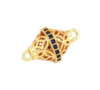 YFSHC Perline distanziatrici tubolari con foro passante, in metallo e ottone, in oro 18 carati, per la creazione di gioielli, accessori per annodare le perline L47-L473320-blu