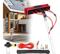 YFSMBD Kit Pulizia Pannelli fotovoltaici | 3m - 20m Estensibile | Alluminio | Scopa per Pannelli fotovoltaici | Spazzola per Pannelli Solari,Tetti,Verande,Finestre e Camion (55cm Spazzola,20m)