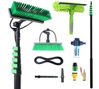YFSMBD Spazzola Pulizia Pannelli Fotovoltaici, 7,2M Spazzola Telescopica per Lavaggio con Tubo Acqua, Tergivetro e Serbatoio Sapone, Kit Lavaggio Pannelli Fotovoltaici, Scopa Pulizia Tetti e Verande