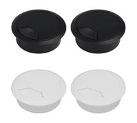 YFTRFR 4 Pezzi di Copertura Del foro del Cavo Della Scrivania in Plastica PC Computer Wire Hole Cover Desktop Cable Grommet Round Wire Organizer Caps per la Gestione Home Office (60mm)