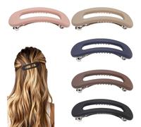 YFTRFR 5 Pezzi Mollettone Capelli Donna per Capelli Spessi e Sottili Fermagli per Francesi in Plastica Antiscivolo per un Look Confortevole Colore Neutro per la Guida lo Yoga e l'uso Quotidiano