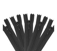 YFTRFR 5 Pezzi Nera Non Separabili Cerniere Invisibili Tretto Decorativo Rete Scorrevole Cucito Abbigliamento Merceria Giacca per Piumino Cappotto Invernale Giubbotti Cerniera Lampo Impermeabile