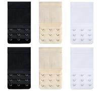 YFTRFR 6 Pezzi Allunga Reggiseno Morbido Confortevole ed Elastico 3 File 3 Ganci Prolunga Regolabile per Donna Accessorio per Gravidanza Adatto alle Donne che Allattano(Nero, Bianco, Color Carne)