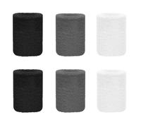 YFTRFR 6 Pezzi Polsini Tergisudore, Altamente Elastico Materiale in Poliestere Polsino ad Asciugatura Rapida per Attività Sportive, Quali Tennis, Palestra, Corsa, Allenamento(3 Colore)