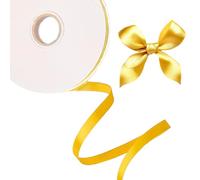 YFTRFR Nastro Doppio Raso Oro Giallo, Rotolo per Artigianato Nastro Regalo per Confezionare Regali Decorativo per Matrimoni and Natale Bomboniere Cinturino Ideal per Feste di Compleanno e DIY