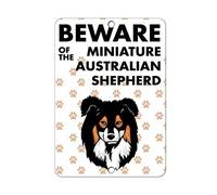 YFULL Targa in metallo con scritta "Beware of Miniature Australian Shepherd Dog", 20,3 x 30,5 cm