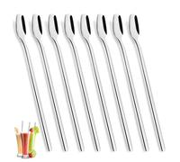 YFWOOD Set di 8 Cucchiai Lunghi 20,5 cm per Latte Macchiato, Dessert, Caffè, Gelato, Cocktail, Yogurt in Acciaio Inossidabile