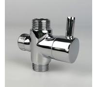 YFZCLYZAXET Valvola deviatrice, Maschio G1 / 2 & quot; Rubinetto in ottone Adattatore a T Rubinetto per doccia in bagno cromato Accessori per deviatore acqua Valvola di riempimento a 3 vie, maschio