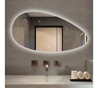YFZNWHX Specchio Ovale Irregolare Illuminato, Specchio Da Parete Del Bagno, 50X80CM/60X90CM/60X100CM Specchio Asimmetrico Di Vanità Con Luci LED, Dimmerabile, Funzione Di Memoria (Size : 60x100cm)