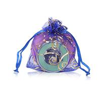 YFZYT 100 Pezzi Sacchetti Organza Sacchetti Regalo Sacchetti Portaconfetti Sacchetto Coulisse - 15x20 cm/5.91x7.87 Pollici, Argento Blu