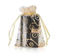 YFZYT 100 Pezzi Sacchetti Regalo in Organza Bustine Favore Nozze per Gioielleria Nozze Favore Festa - 10x15 cm/3.94x5.91 pollici, Oro