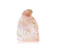 YFZYT 100 Pezzi Sacchetti Regalo in Organza Sacchetti Regalo Multicolore Ideali per Decorazione di Matrimoni, Dolci, Regali - 10x15 cm/3.94x5.91 pollici, Oro Rosa