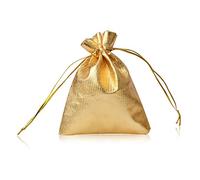 YFZYT 100 Pezzi Sacchetto dei Monili Sacchetti della borsa dei sacchetti del regalo del sacchetto del cordone Satchel per i regali di favore del partito di festival - 15x20 cm, Oro