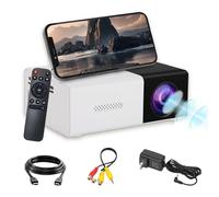 YG300 Mini Proiettore Portatile per il cinema domestico,Proiettore di Film a basso rumore di Full HD 1080P, Videoproiettore compatibile con il PC/Phone/HDMI/USB/Audio, all'aperto dell'interno (Nero)