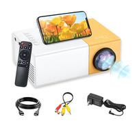 YG300 Mini Proiettore Portatile per il cinema domestico,Proiettore di Film a basso rumore di Full HD 1080P, Videoproiettore compatibile con il PC/Phone/HDMI/USB/Audio, all'aperto dell'interno (Giallo)