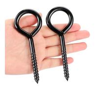YGAOHF Ganci a occhiello da 12,7 cm, resistenti, capacità 226,8 kg, grandi ganci a occhiello in acciaio inox per appendere, bulloni a occhiello neri antiruggine per applicazioni pesanti interne ed