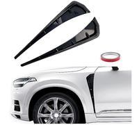 Ygapuzi 2 PCS GM Parafango Lato Sfiato ABS Spoiler Carrozzeria Decorazione 16.1 Pollici Honda Civic Ingresso Griglia Spoiler (Nero Lucido)