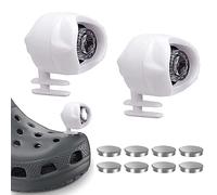 Ygapuzi 2 Pezzi Fari per Scarpe Croc, Leggere Scarpe Impermeabili Luci Ciondoli Brillano per 72 Ore al Buio Imbottiture per Aggiunta più Carine per Crocs, Adatto per Adulti Bambini (Bianco)