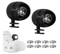 Ygapuzi 2 Pezzi Fari per Scarpe Croc, Leggere Scarpe Impermeabili Luci Ciondoli Brillano per 72 Ore al Buio Imbottiture per Aggiunta più Carine per Crocs, Adatto per Adulti Bambini (Nero)