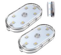 Ygapuzi 2 pezzi Luci LED interne senza fili per auto Luce tattile LED ricaricabile per auto con 6 perle di lampada LED super luminose Luce d'ambiente interna per auto Accessori universali del veicolo