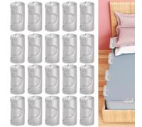 Ygapuzi 20 pezzi pinze di plastica per lenzuola, clip di fissaggio per lenzuola con regolazione a due velocità per mantenere il lenzuolo in posizione per la biancheria da letto Accessori (Trasparente)