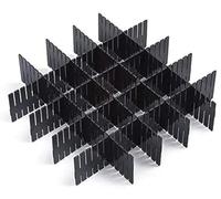 Ygapuzi 8 pezzi Divisori per cassetti in plastica fai da te Divisori per cassetti regolabili Organizzatore per cassetti per armadio, scrivania da ufficio, cucina, strumenti per il trucco (Nero)