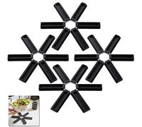 Ygapuzi Pad Isolante Termico Pieghevole, Tappetino Sottopentola Mesa Antiscivolo, Sottobicchieri Tovaglietta Stoviglie Tovaglietta per Pentole Calde Ciotole Cucina Gadget da Pranzo (4 Pezzi)