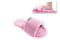 Ygapuzi Scrubber per Piedi per Doccia, Detergente per Piedi in Morbido Silicone con Ventose Antiscivolo, Pantofola Massaggiatore per Piedi Pelle Morta Esfoliante Migliora la Circolazione- 1 pz (Rosa)