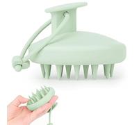 Ygapuzi Spazzola per shampoo massaggiatore del cuoio capelluto in silicone, scrubber per capelli con setole morbide più lunghe spazzola esfoliante del cuoio capelluto per la rimozione (Verde menta)