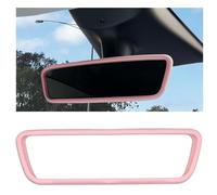 Ygapuzi Telaio protettore dello specchietto retrovisore dell'auto, Silicone Auto interno specchio retrovisore copertura bordo protettivo Trim Cover compatibile con il modello 3 / Y Accessori (Rosa)