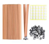 YGBWAOV 120 Stoppini per Candele in Legno, 60 Supporti in, 60 per Stoppini per Candele, Anime in Legno per Candele DIY