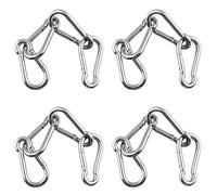 YGBWAOV 16 Pezzi M6 Moschettoni Un Molla nel Acciaio Inossidabile 304 Resistente Altalena Set Accessori Adatti per Palestra, Viaggi