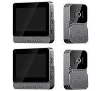 YGBWAOV 2X Telecamera Videocitofono con Campanello Inteligente Wireless con Visione Notturna Schermo da 4,3 Pollici per La Sicurezza Smart Home Apartment