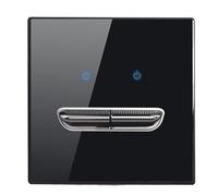 YGBWAOV Switch Light Switch A Parete 2 Gang LED LED Night Light Temped Glass Pannello Passa Attraverso il Nero