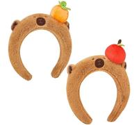 YGCHEN Capybara Cerchietto Animali in Peluche Fascia per Capelli Capibara Cerchietti per Capelli per Bambino Adulti, Accessori Costume per Halloween Natale Carnevale Compleanno Cosplay 2 Pezzi