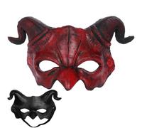 YGCHEN Halloween Maschera da Diavolo Mezza Maschera Horror Demone Maschera Fantasma di Corno Cosplay Mascherata per Halloween Natale Carnevale Feste di Compleanno