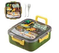 YGCHEN Portavivande per Bambini con Disegni Animali, Set Portamerenda Ermetico (Cucchiaio, Forchetta), Lunch Box con Scomparti, Portatile e Pratico, Ideale per Scuola, Asilo o Picnic