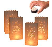 YGCHEN Sacchetti di Candela Candle Bags Sacchetti Portacandele Luminari Lanterne di Carta per Ringraziamento Halloween Natale Matrimonio Deco Albero di Natale Motivo