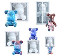 YGCHEN Stampi in Silicone Orso Stampi in Resina 3D Orsetto Stampo Resina Mold Orsi 3D Silicone Stampi per Fondant Cioccolato DIY Ciondolo Portachiavi 5 Pezzi