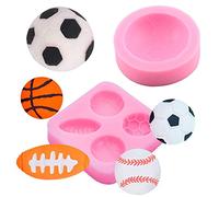 YGCHEN Stampi in Silicone Palla Stampo per Torte Fondant Stampo in Silicone Mini Calcio Baseball Tennis Rugby Pallone Silicone Mold per Cioccolato Gelatina Zucchero Sapone