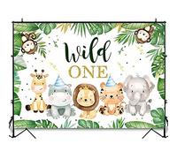 YGCHEN Wild One Sfondo Giungla Fotografico Sfondo Safari Foto Sfondo Compleanno Bambini Sfondo Animali Jungla Fondali per Baby Shower Compleanni Feste Decorazione