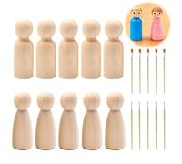 YGCQFH 10 statuette in legno da dipingere, 75 mm, bambole in legno incompiute per fai da te, per decorazioni di nozze, compleanni, Natale e attività per bambini