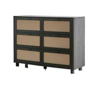 YGDYFDC Armadietti Moderni Armadietto A Secchiello Armadietto Portaoggetti In Rattan Retrò Stile Wabi-sabi Credenza Con Cassetti For Ingresso Casa For Piccoli Appartamenti Piccoli Armadietti(Black,B)