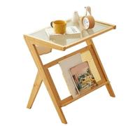 YGDYFDC Tavolino da Salotto Tavolino moderno in legno massello con piano in vetro - compatto ed elegante for l'uso domestico Tavolino(Beige,A)