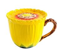 YGDYFDC Tazza Creative Sunflower Home Tazza in ceramica colorata sottosmalto dipinta a mano Tazza da caffè ad acqua di grande capacità di alto valore Tazze