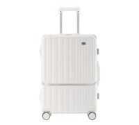 YGDYFDC Valigia Valigia Da Uomo Con Apertura Frontale, Telaio In Lega Di Alluminio, Scatola Con Codice Bagaglio Alto, Trolley Con Ruota Universale Valigia Grande(White,26in)