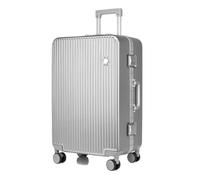 YGDYFDC Valigia Valigia for bagagli con guscio rigido con telaio in alluminio Valigia for imbarco da 20 pollici Valigia for trolley for bagagli a lunga e breve distanza Valigia Grande(Silver,20in)
