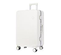 YGDYFDC Valigia Valigia for bagagli con guscio rigido con telaio in alluminio Valigia for imbarco da 20 pollici Valigia for trolley for bagagli a lunga e breve distanza Valigia Grande(White,24in)