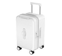 YGDYFDC Valigia Valigia Multifunzionale For PC Da 30 Pollici Valigia Trolley Da 26 Pollici For Uomo E Donna Valigia Con Cerniera Casella Password Valigia Grande(White,26in)